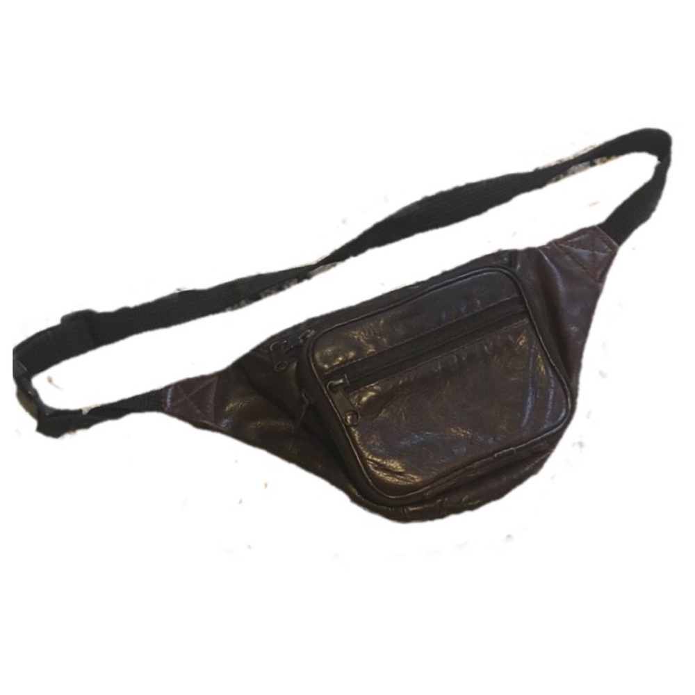 Vintage Brown Wilson Leather Belt Bag 4 Pockets - Picture 1 of 8